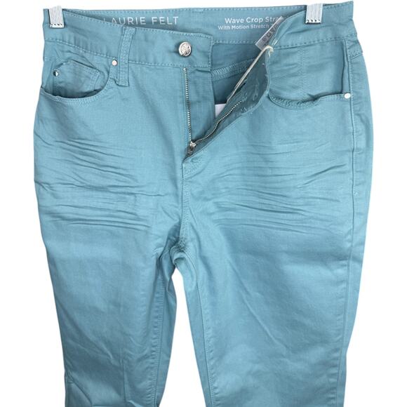 Laurie Felt Wave Crop Straight Jeans Dusty Blue Sz 6 NWT Cotton Blend Stretch - Picture 9 of 13